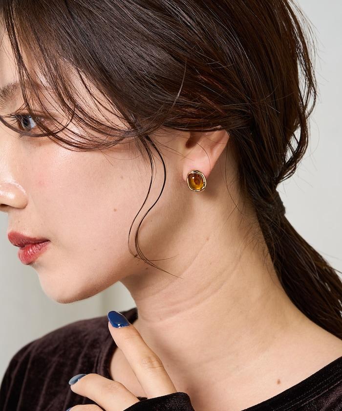 清新感透明寶石耳環