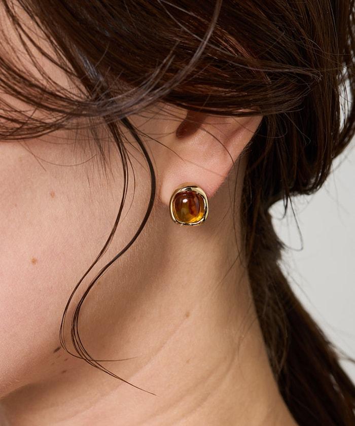 清新感透明寶石耳環