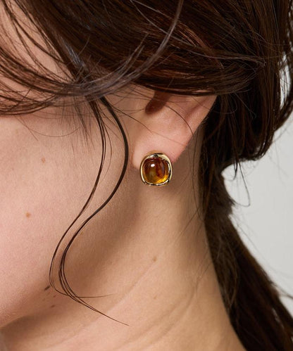 清新感透明寶石耳環