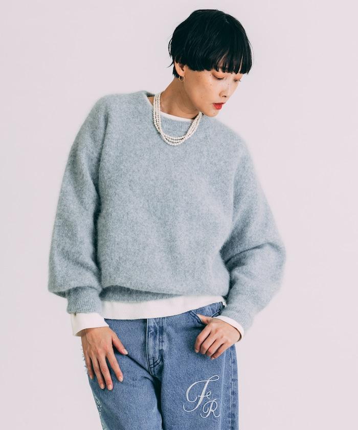 毛絨針織套頭衫