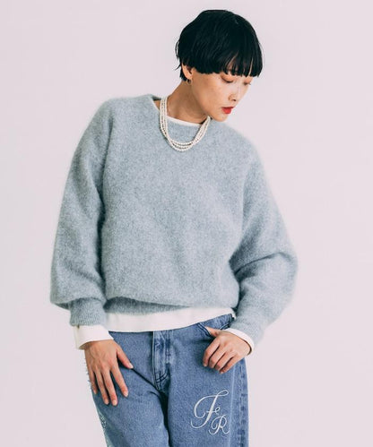 毛絨針織套頭衫