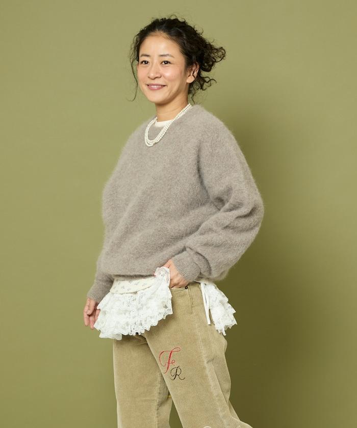 毛絨針織套頭衫