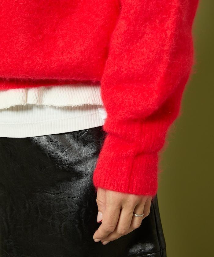 毛絨針織套頭衫