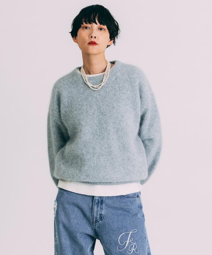 毛絨針織套頭衫