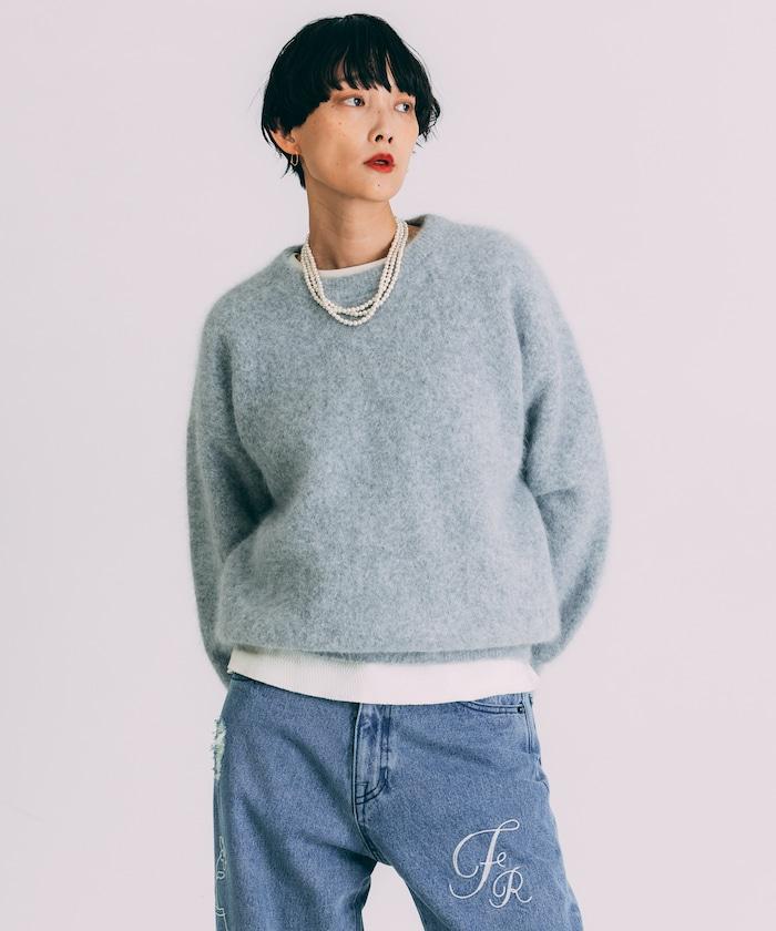 毛絨針織套頭衫