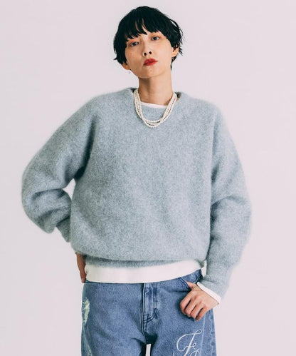 毛絨針織套頭衫