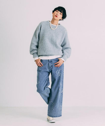 毛絨針織套頭衫