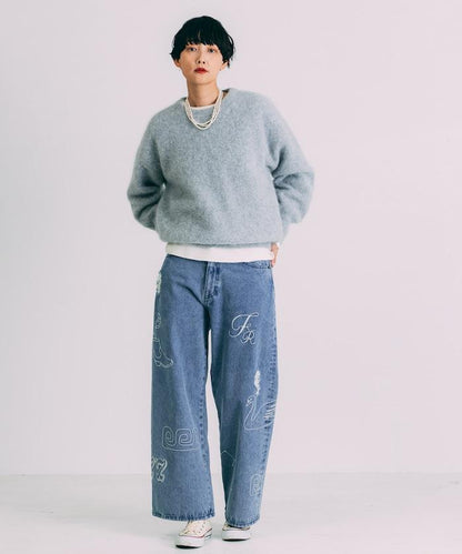 毛絨針織套頭衫