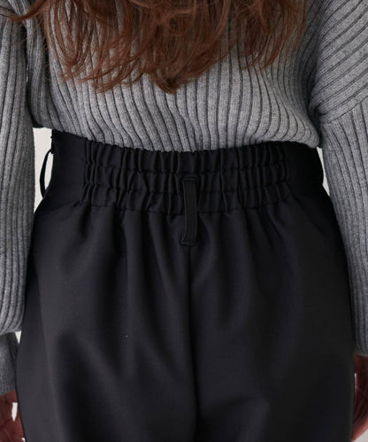 【natural couture】帶扣腰帶褶皺長褲