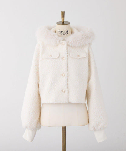 【Seemi.】仿皮草連帽衛衣