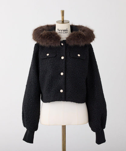 【Seemi.】仿皮草連帽衛衣