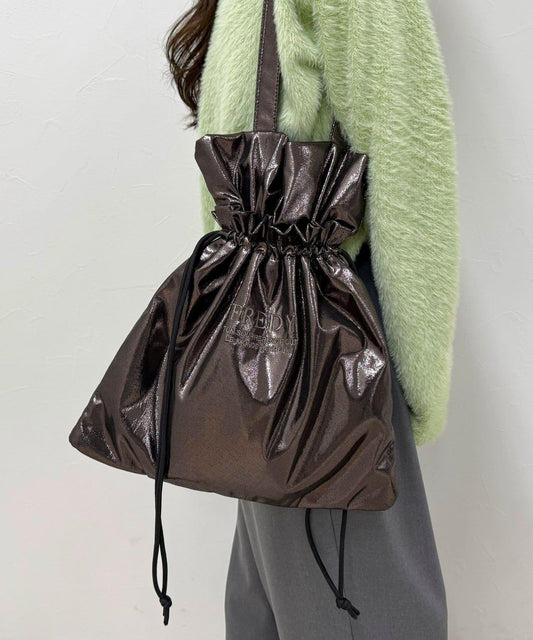 亮面外袋刺繡托特包