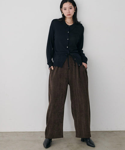 仿天鵝絨人字紋彎曲褲