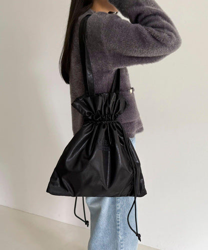 亮面外袋刺繡托特包