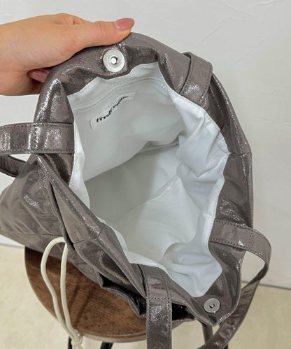 亮面外袋刺繡托特包