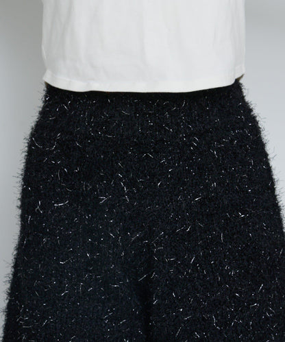 亮絲毛絨針織短褲