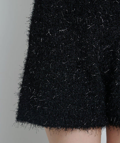 亮絲毛絨針織短褲