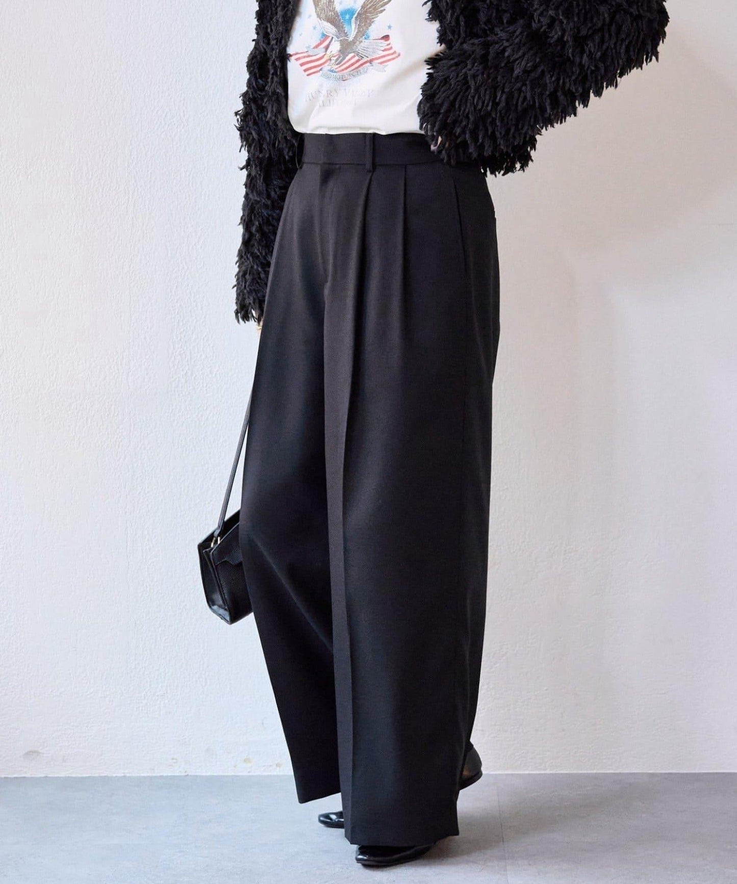 【可搭配套裝】羊毛斜紋雙褶長褲