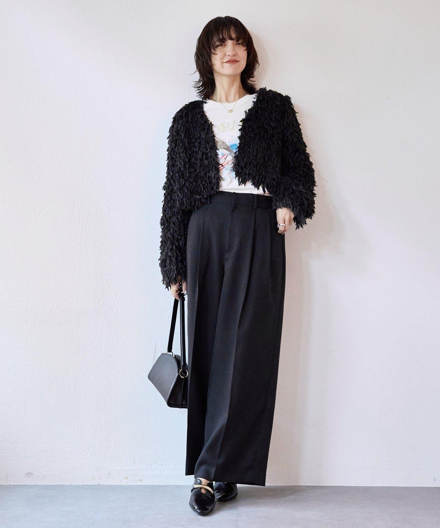 【可搭配套裝】羊毛斜紋雙褶長褲