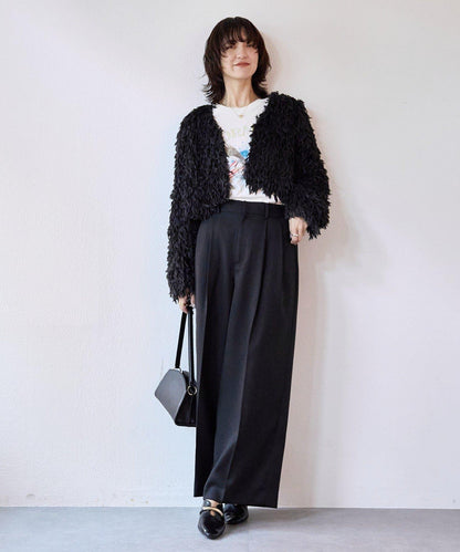 【趣味感十足】羽毛短款夾克