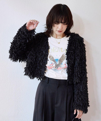 【趣味感十足】羽毛短款夾克