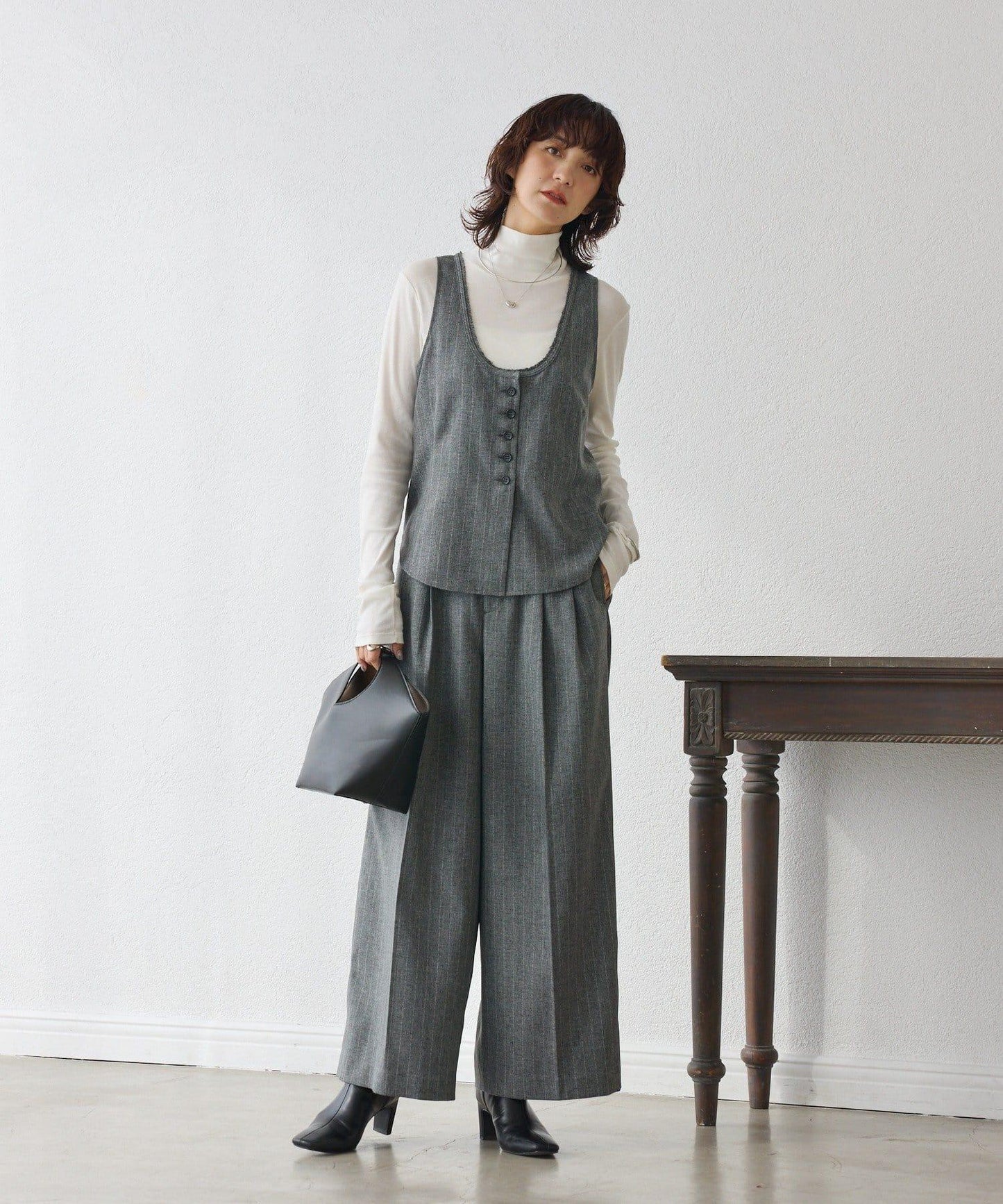 【可搭配套裝】羊毛斜紋馬甲