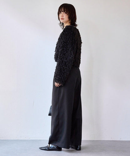 【可搭配套裝】羊毛斜紋雙褶長褲