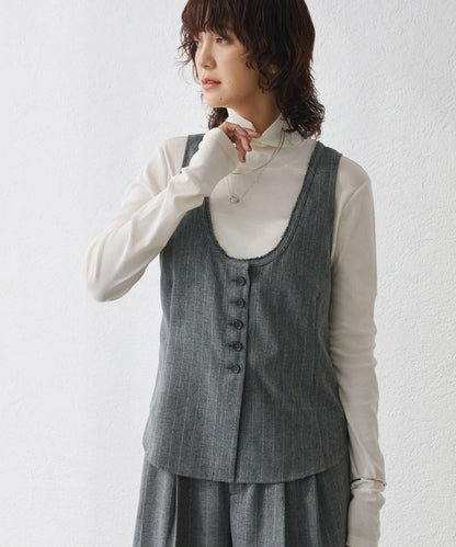 【可搭配套裝】羊毛斜紋馬甲