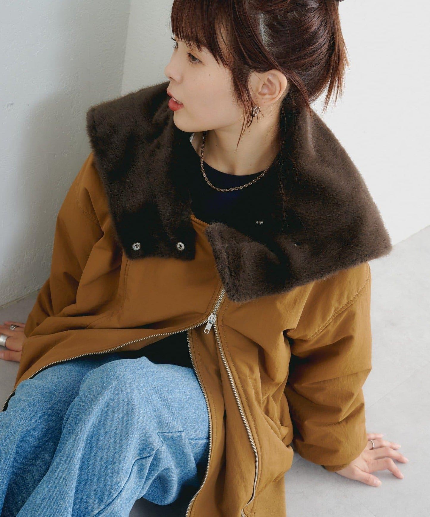 【パルクロ限定】K《AIR》I企劃2WAY拉鍊棉服夾克