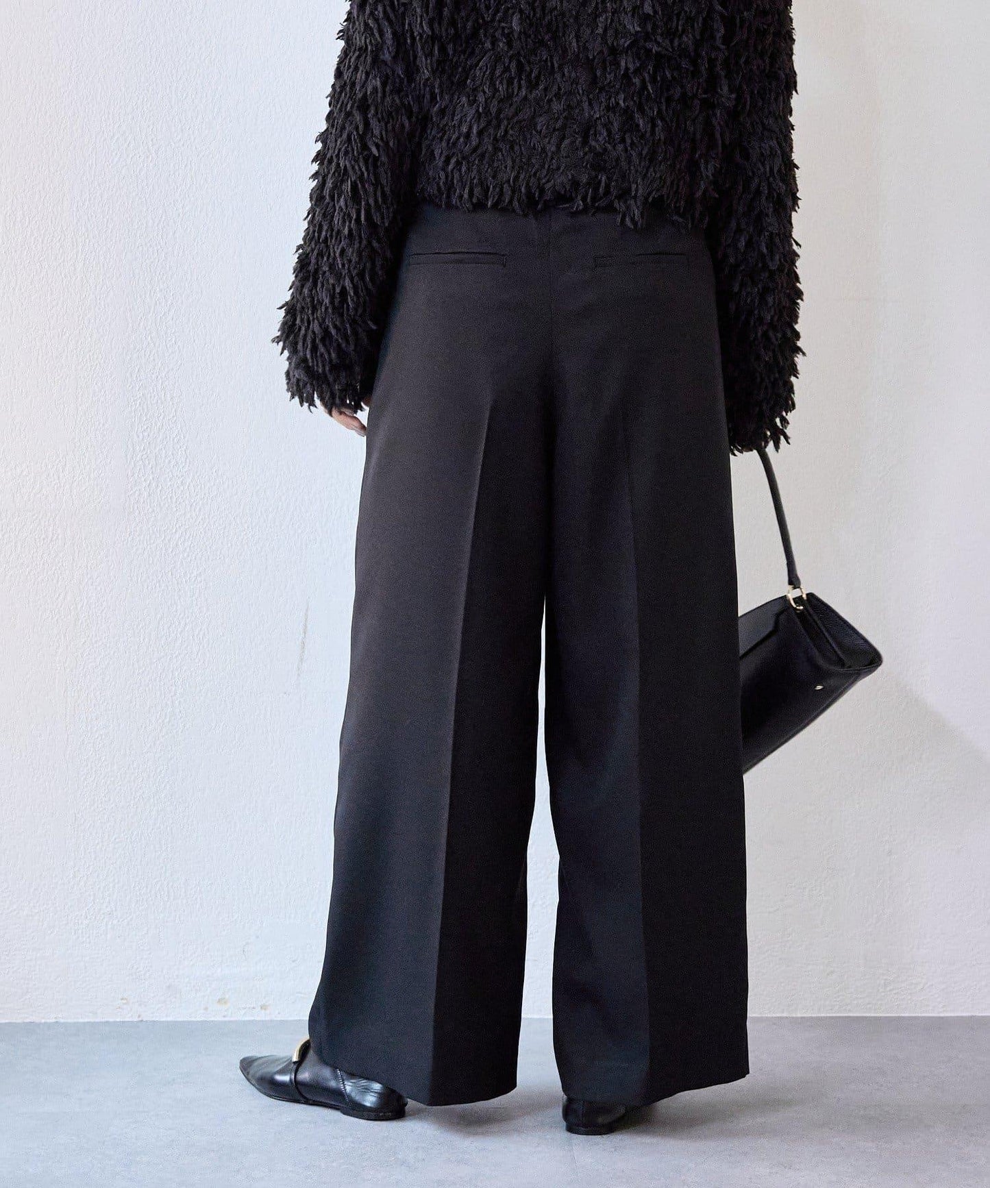 【可搭配套裝】羊毛斜紋雙褶長褲