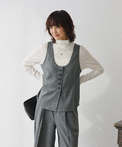 【可搭配套裝】羊毛斜紋馬甲