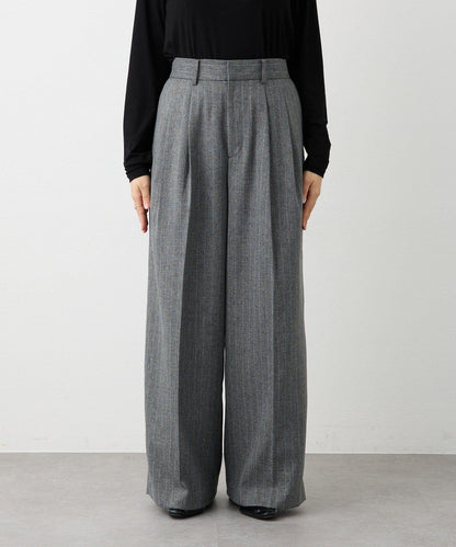 【可搭配套裝】羊毛斜紋雙褶長褲