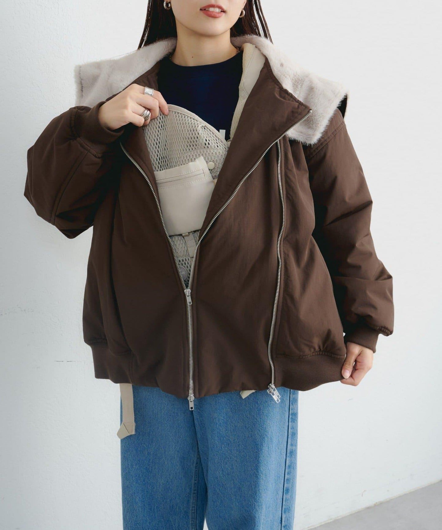 【パルクロ限定】K《AIR》I企劃2WAY拉鍊棉服夾克