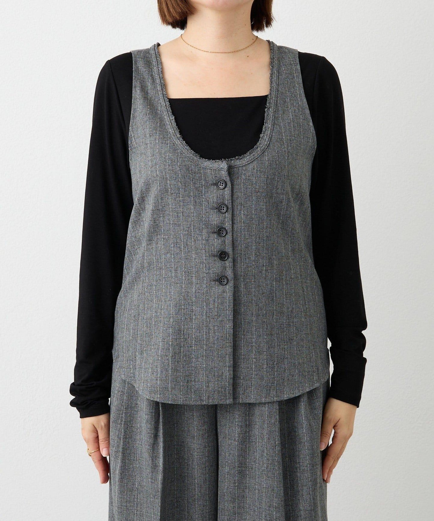 【可搭配套裝】羊毛斜紋馬甲