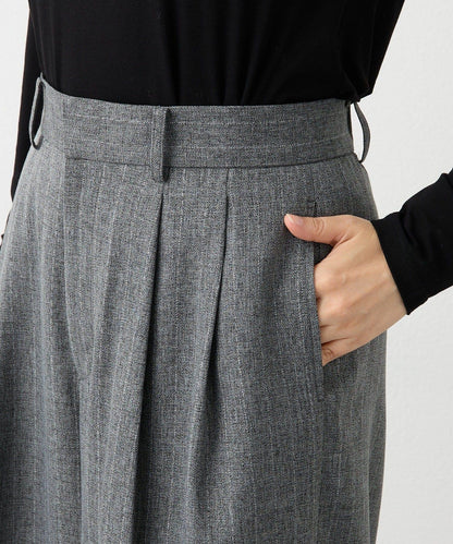 【可搭配套裝】羊毛斜紋雙褶長褲