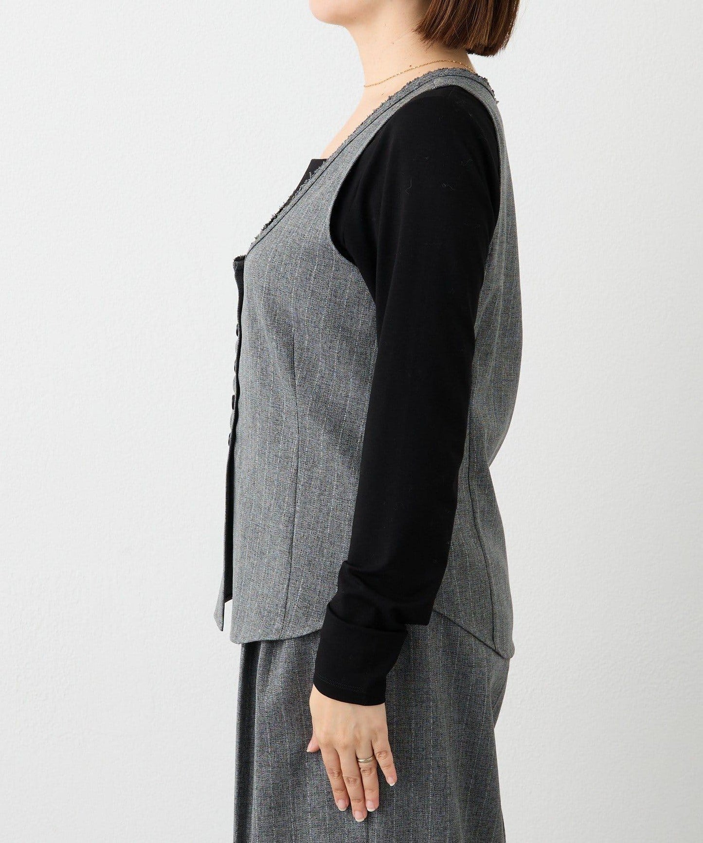 【可搭配套裝】羊毛斜紋馬甲