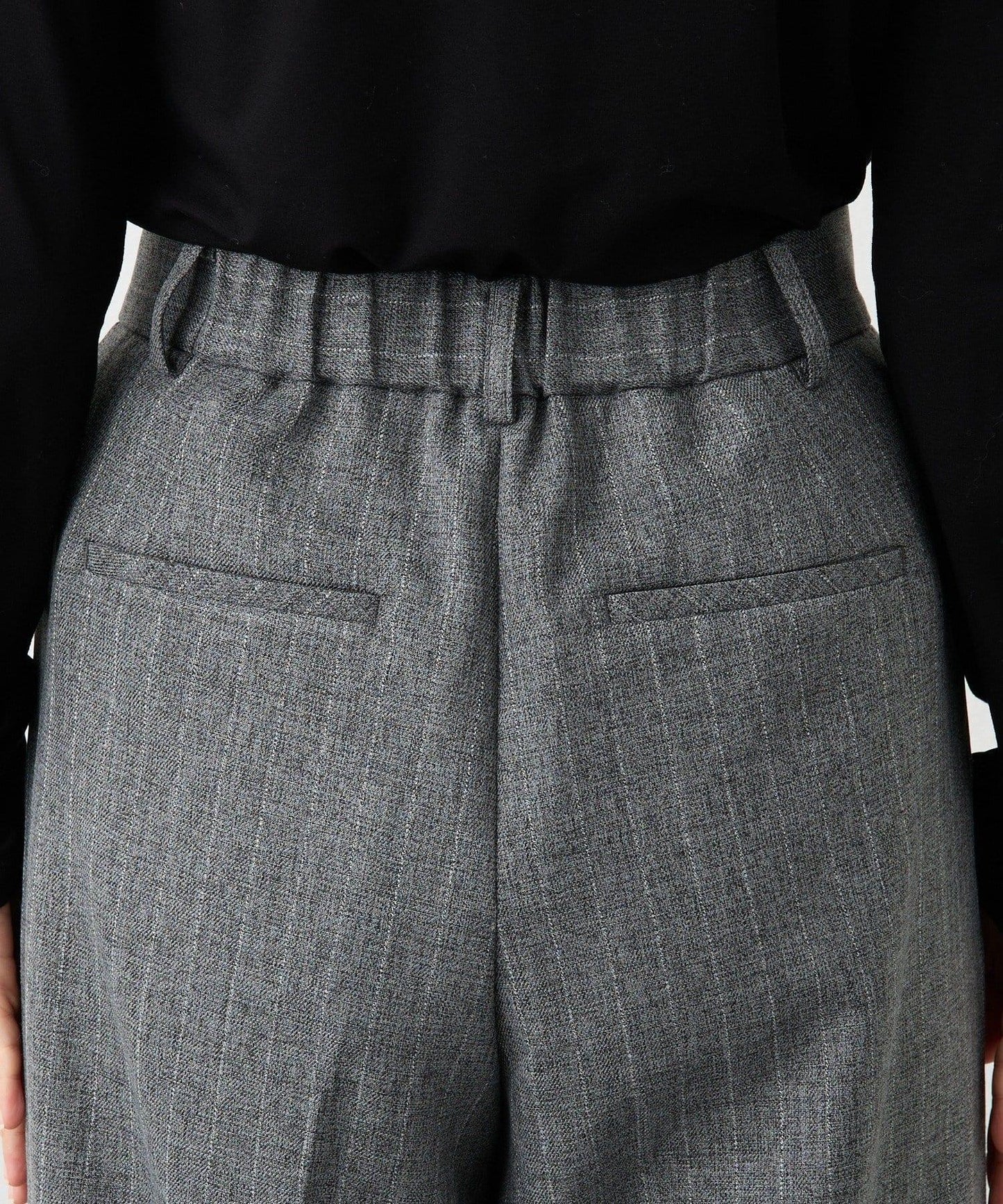 【可搭配套裝】羊毛斜紋雙褶長褲