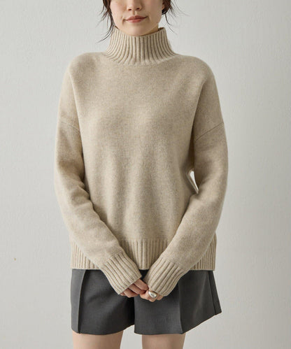 【Drawing Numbers】接結寬鬆高領針織衫