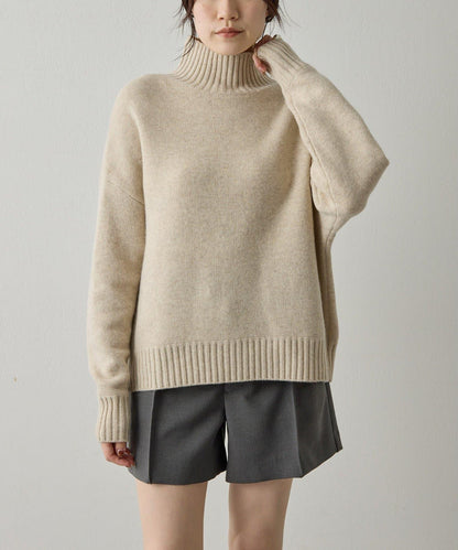【Drawing Numbers】接結寬鬆高領針織衫