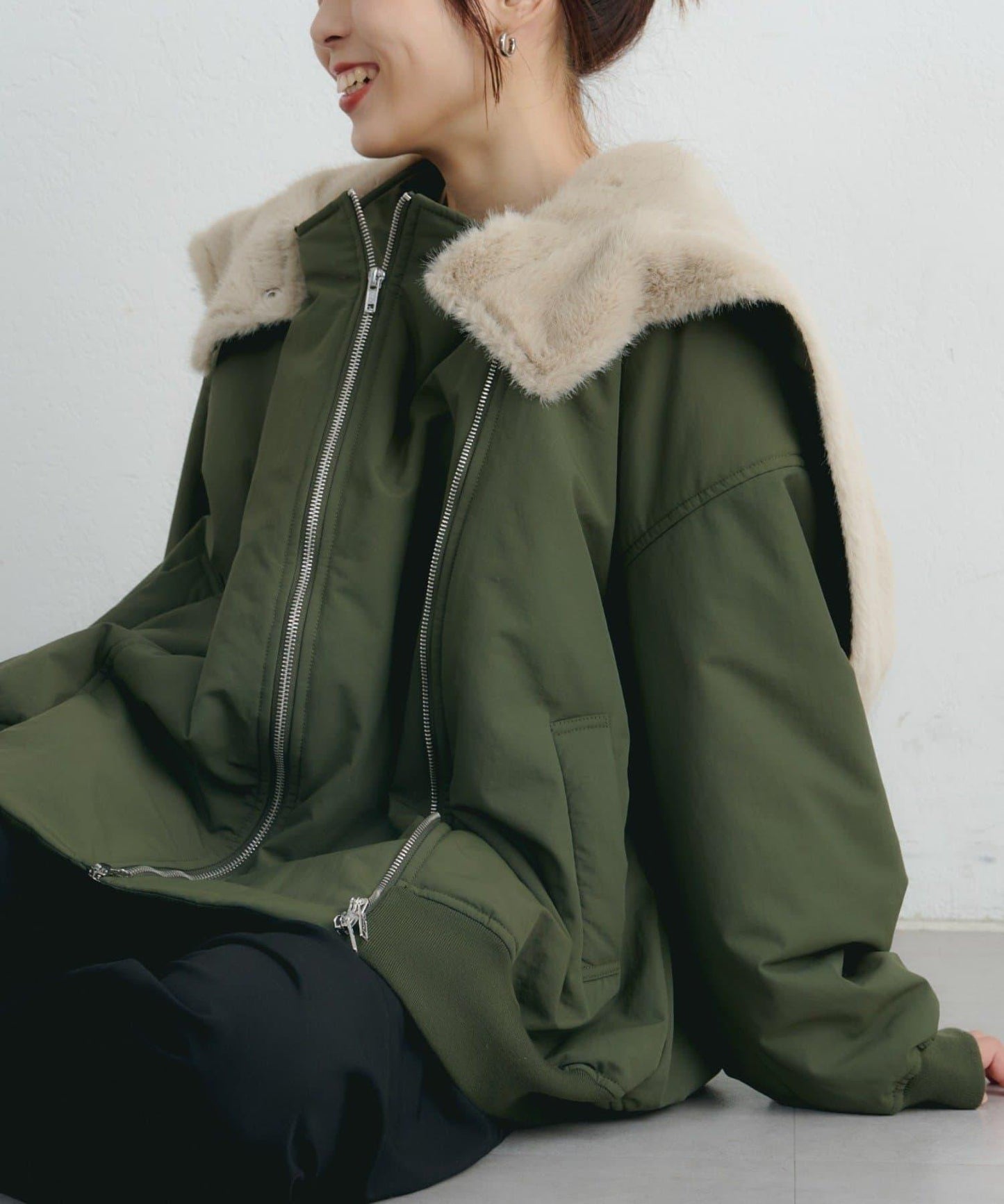 【パルクロ限定】K《AIR》I企劃2WAY拉鍊棉服夾克