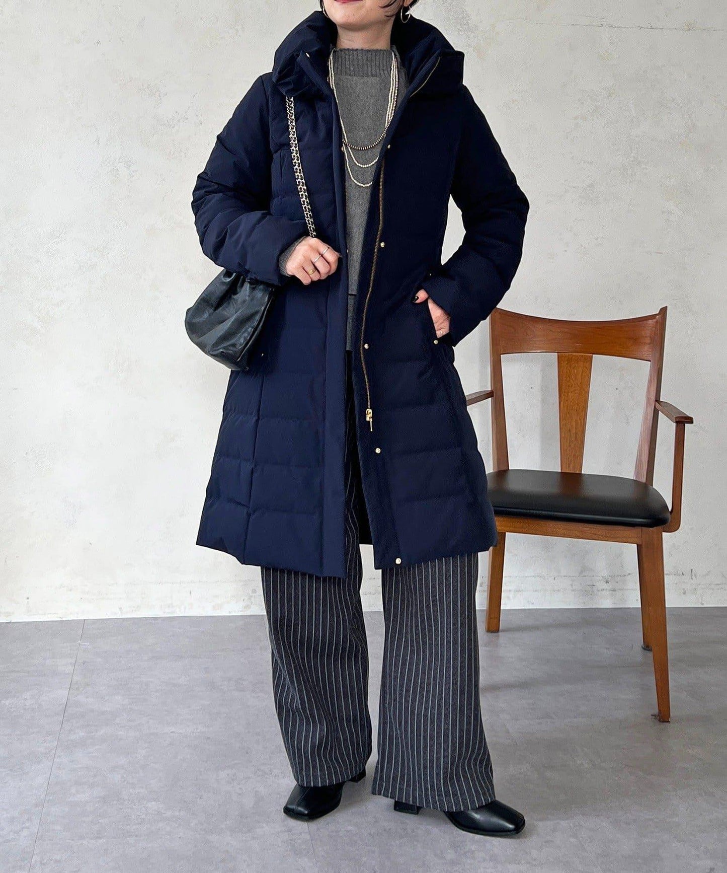 彈力長款羽絨服