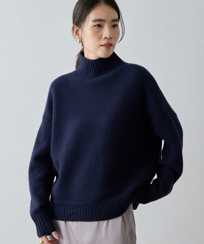 【Drawing Numbers】接結寬鬆高領針織衫