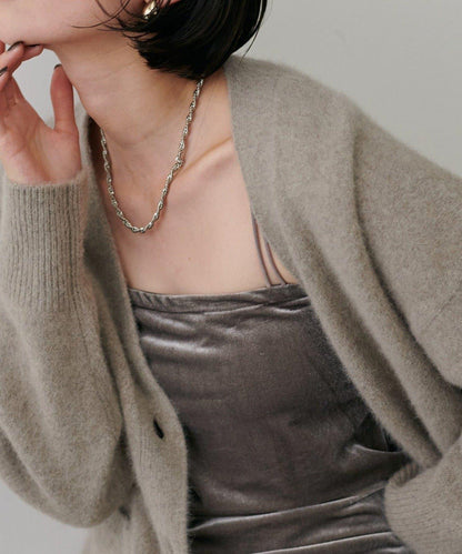 【LARUTA】帶胸墊天鵝絨吊帶背心