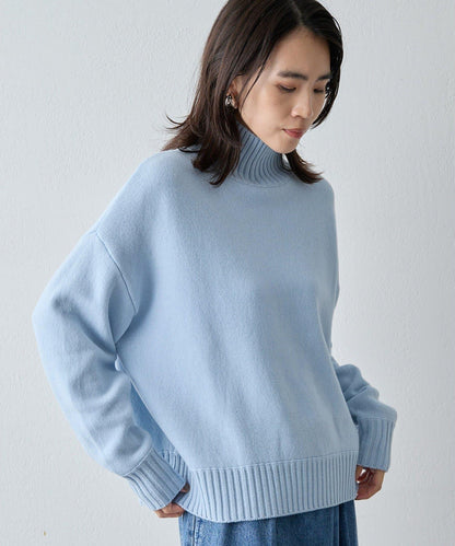 【Drawing Numbers】接結寬鬆高領針織衫