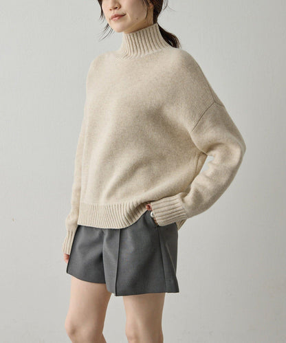 【Drawing Numbers】接結寬鬆高領針織衫