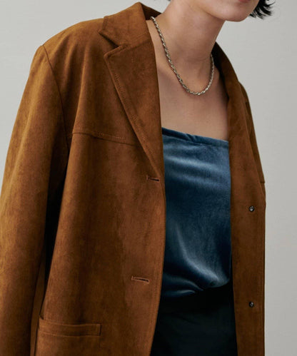 【LARUTA】帶胸墊天鵝絨吊帶背心