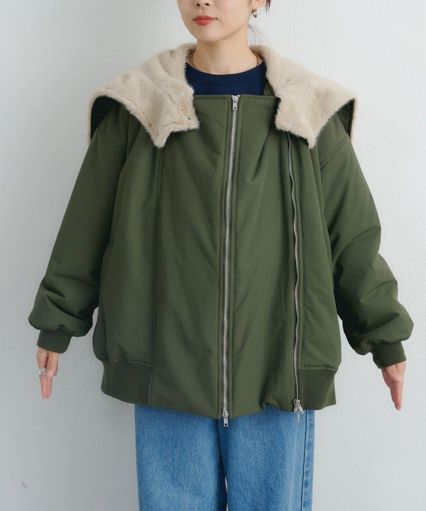 【パルクロ限定】K《AIR》I企劃2WAY拉鍊棉服夾克