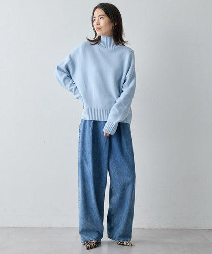 【Drawing Numbers】接結寬鬆高領針織衫