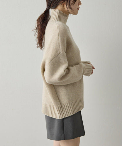 【Drawing Numbers】接結寬鬆高領針織衫