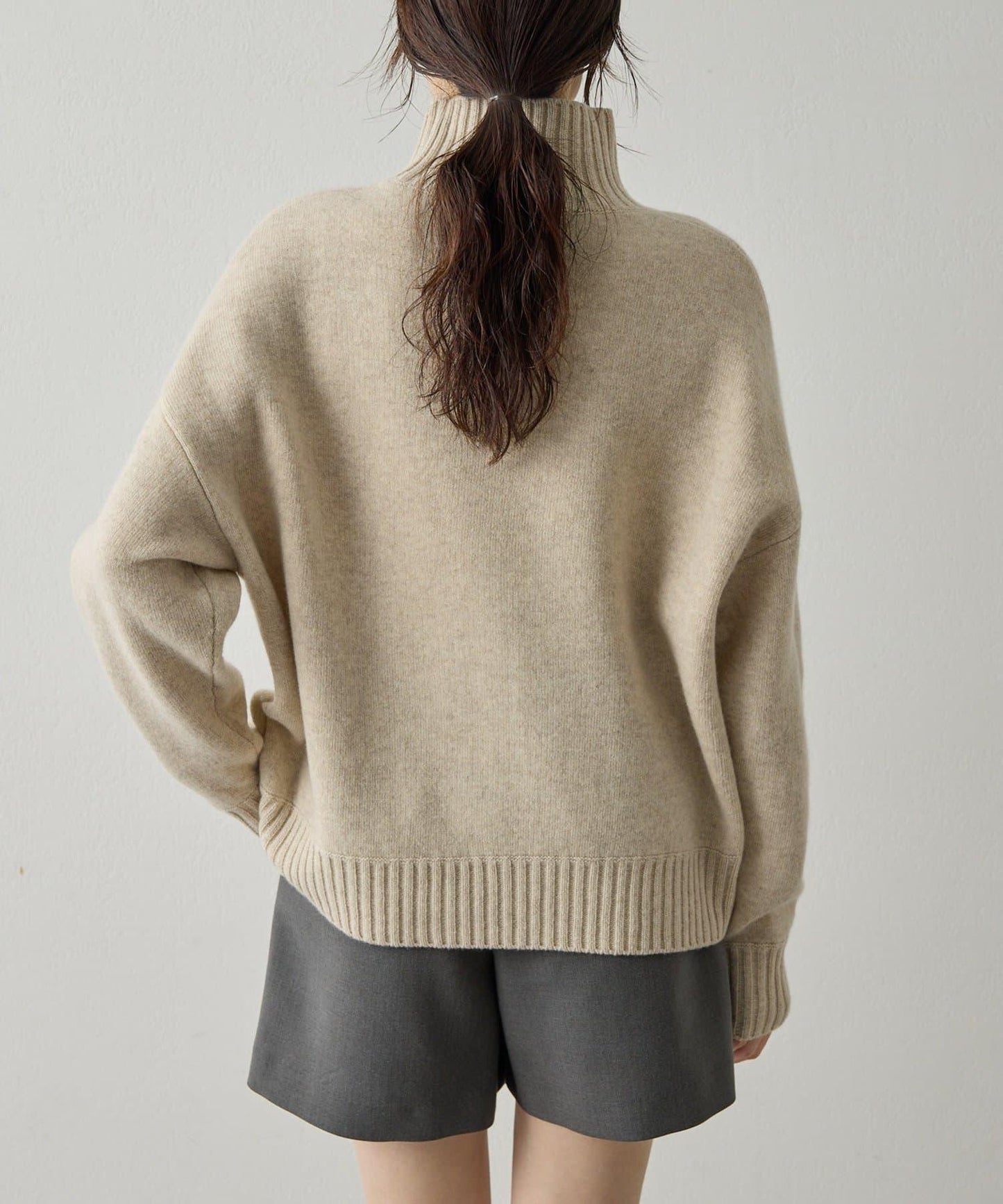 【Drawing Numbers】接結寬鬆高領針織衫